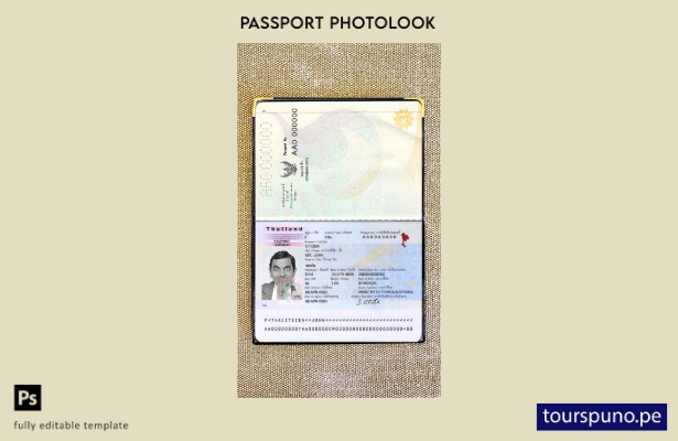 Plantilla de apariencia de foto de pasaporte de Tailandia lista para imprimir